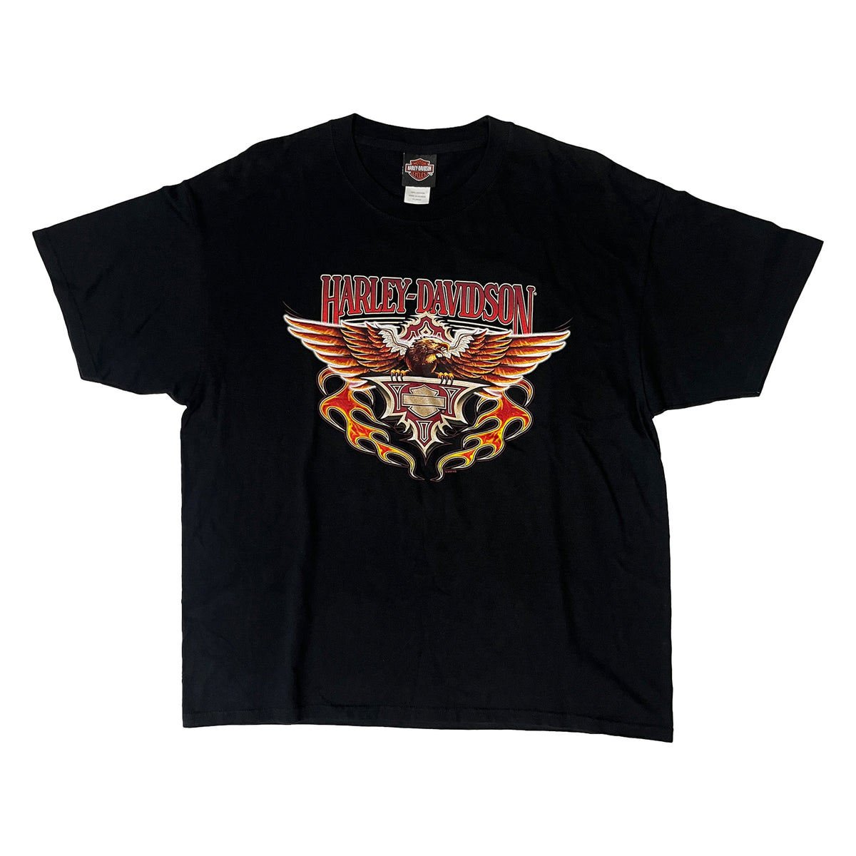 ◾️07 Harley-Davidson Mike's Famous Smyrna Delaware Eagle Flame Vintage T-Shirt
