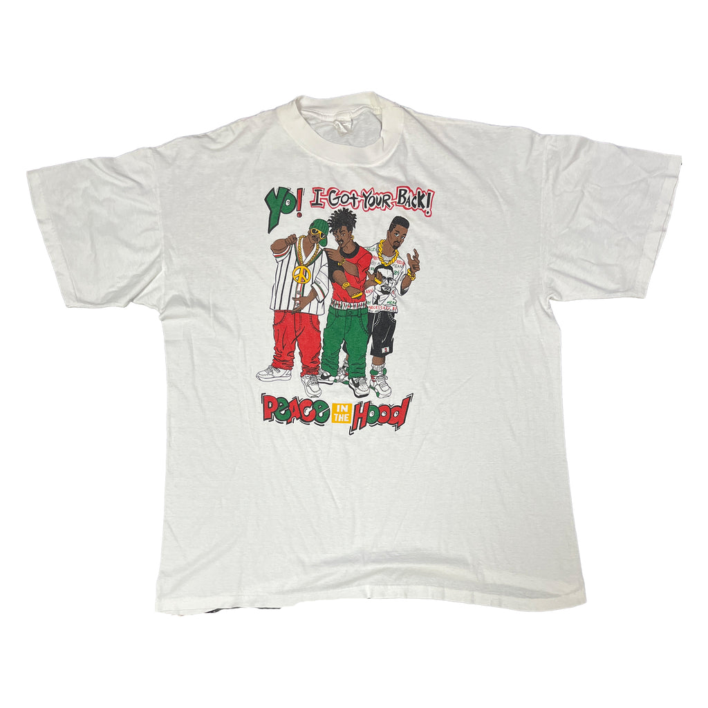 ◾️90s “Yo! I Got Your Back!” Peace in the Hood Hip Hop Rap T-Shirt