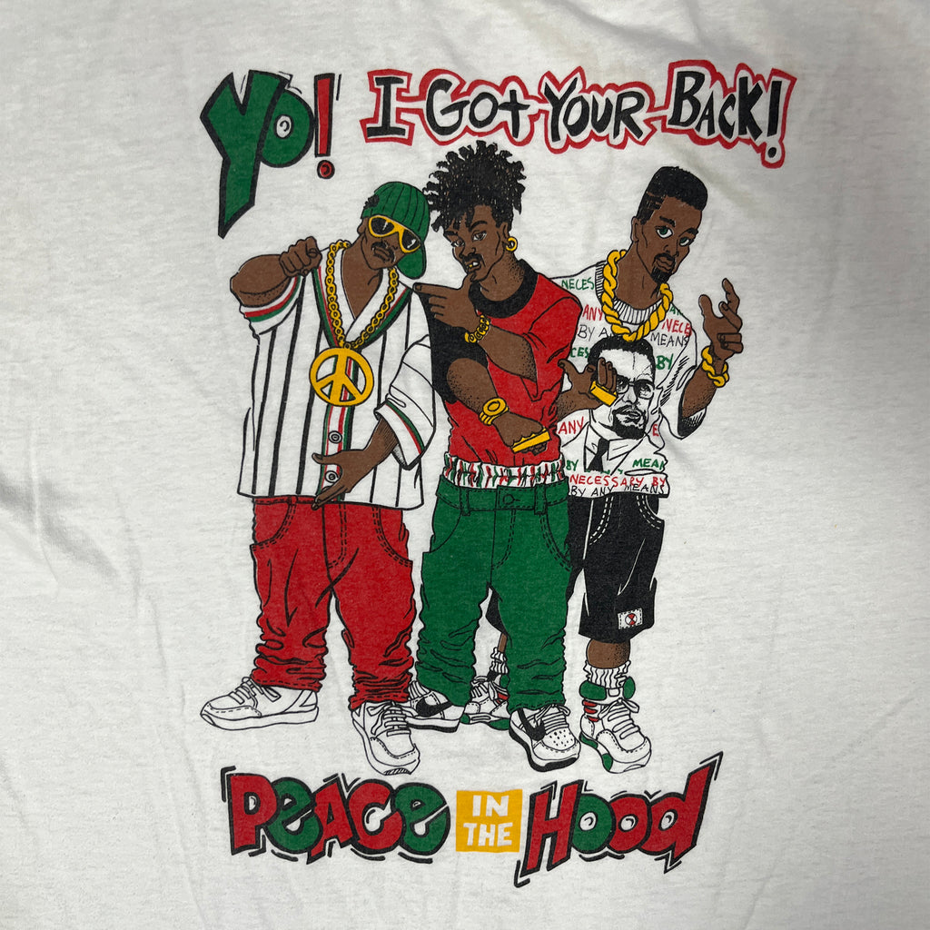 ◾️90s “Yo! I Got Your Back!” Peace in the Hood Hip Hop Rap T-Shirt
