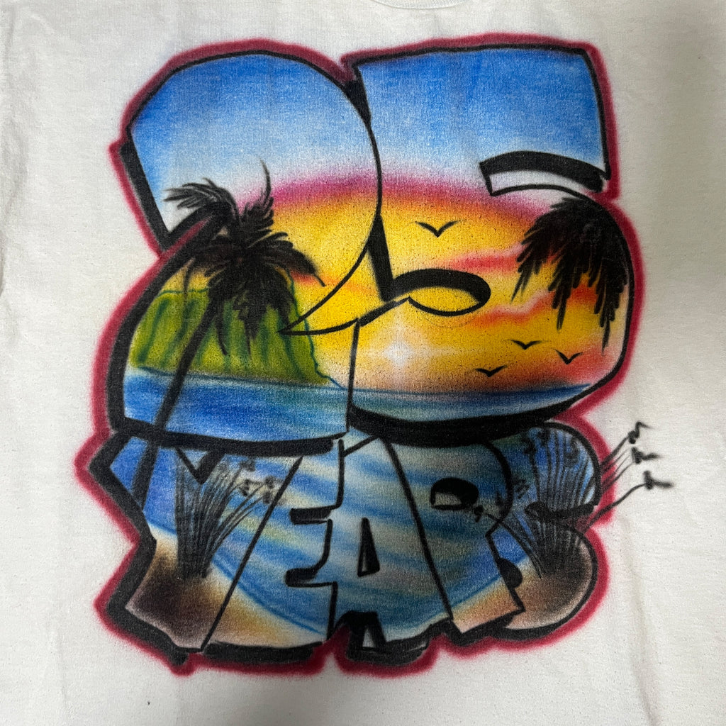 ◾️90s 25years Graffiti Beach T-Shirt Fruit of the loom