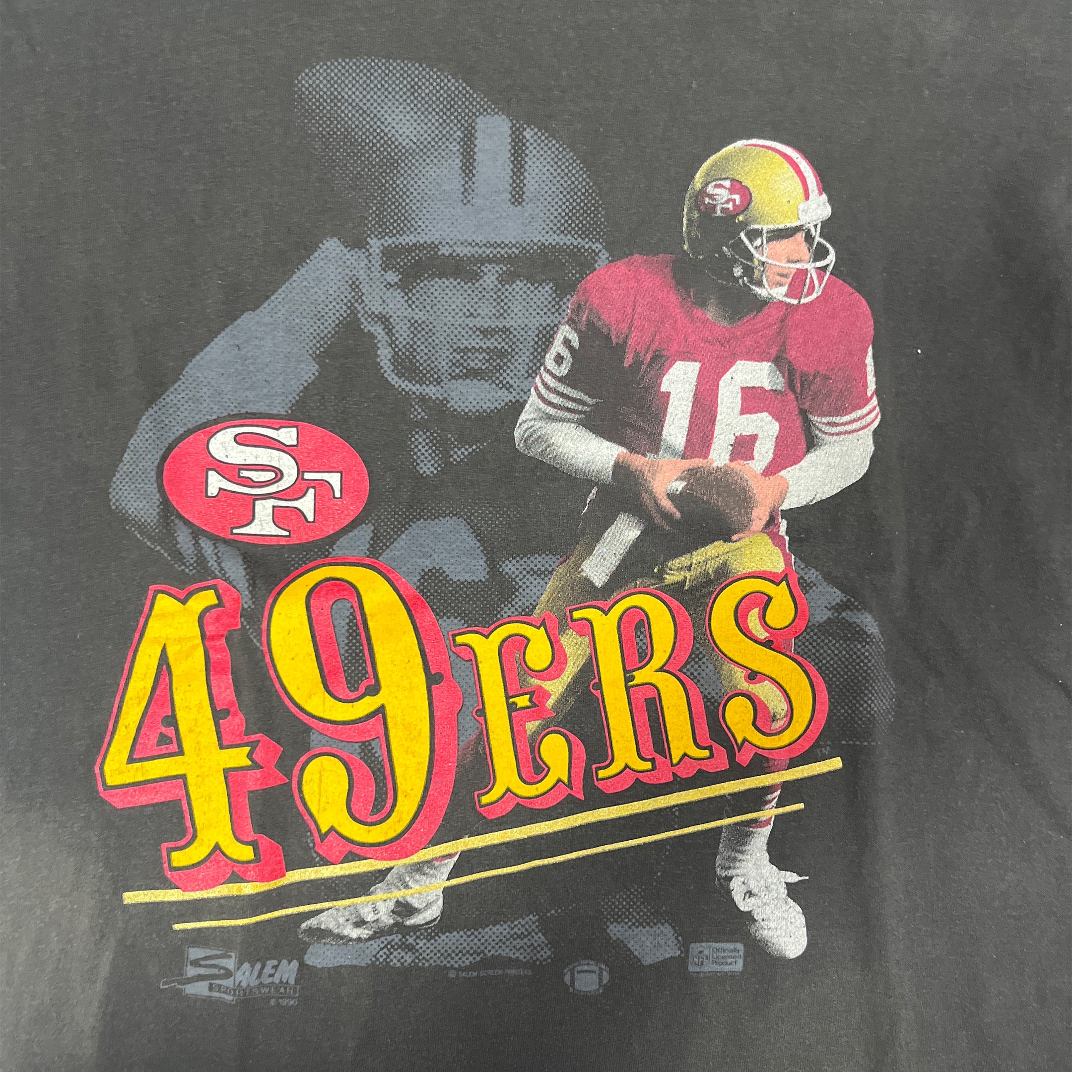 ◾️90s Salem Sportswear Joe Montana San Francisco 49ers NFL T-Shirt