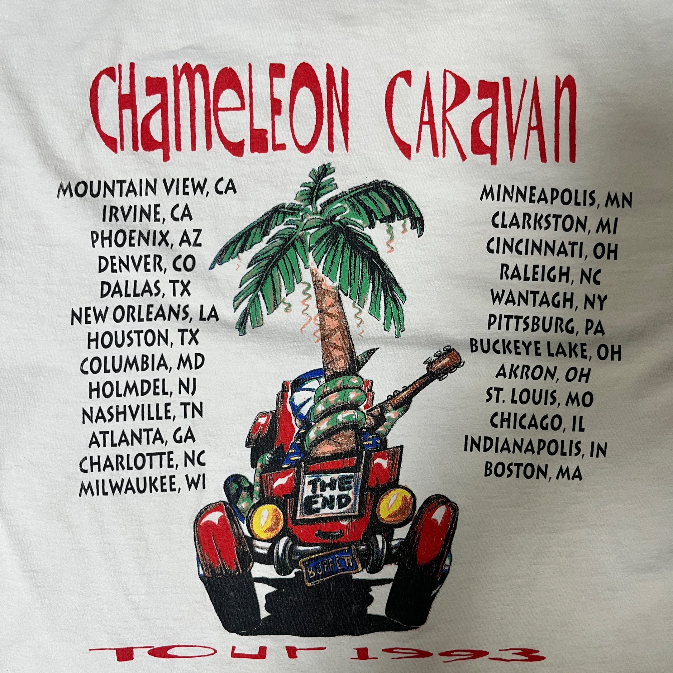 ◾️ 93 Jimmy Buffett Chameleon Caravan Tour T-Shirt