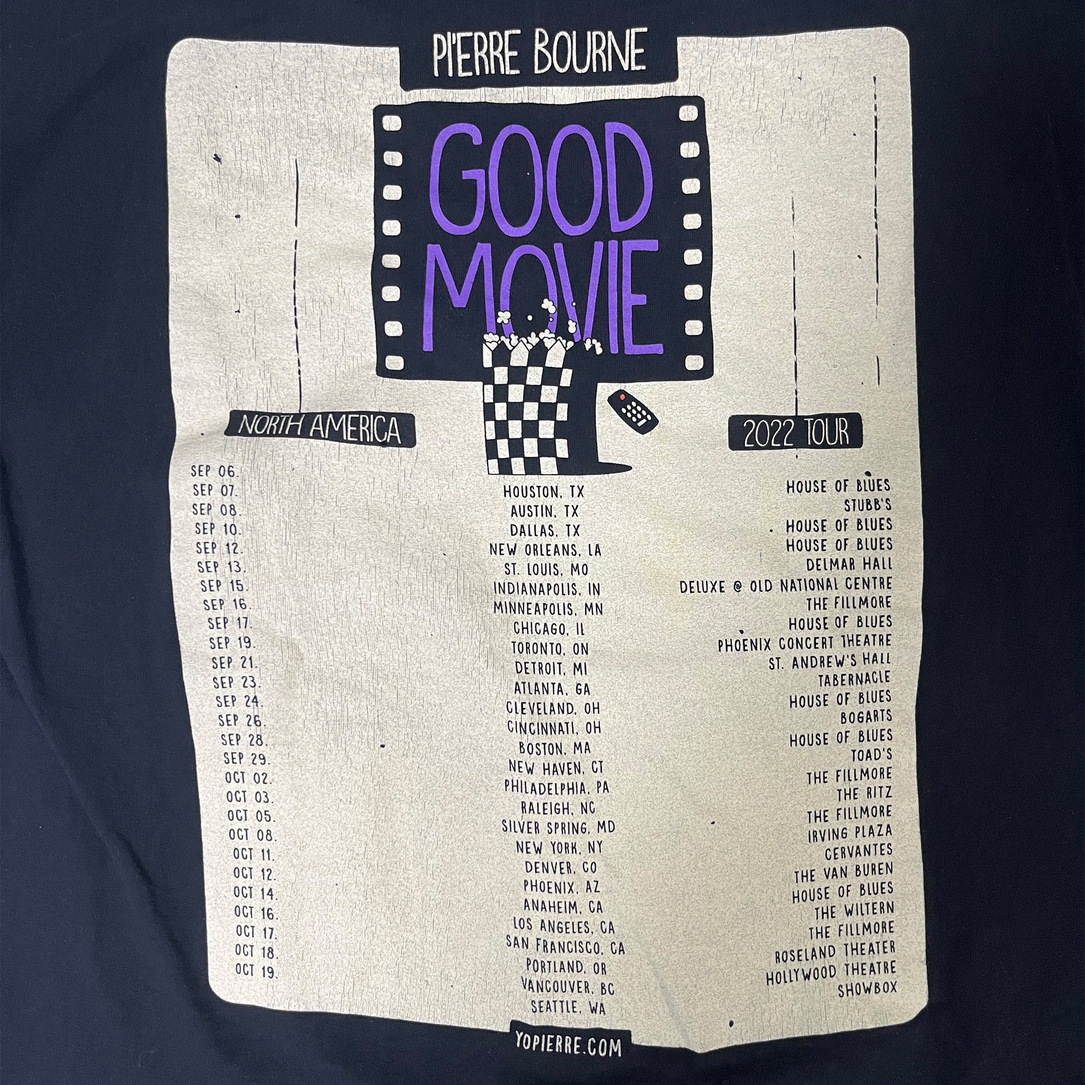 ◾️22 Pi’erre Bourne Good Movie North America Tour Tee