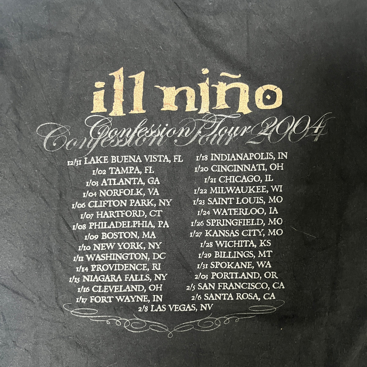 ◾️04 Ill Niño “Confession” US Tour Vintage T-Shirt