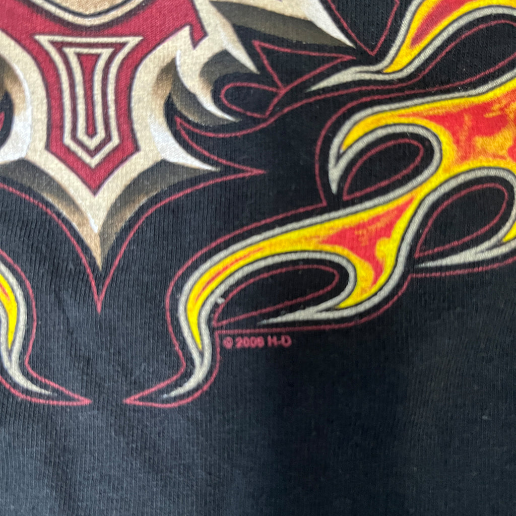 ◾️07 Harley-Davidson Mike's Famous Smyrna Delaware Eagle Flame Vintage T-Shirt